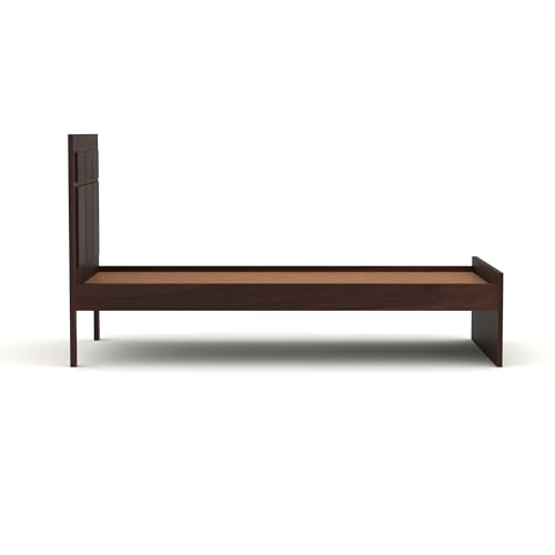 Image of Solid Sheesham Wooden Bed 6X4 Bed Single Bed Without Storage for Bedroom - Single Cot Wooden BedSingle Size for Living Room Guest Room - 12 Month Warranty (Lucas Walnut)