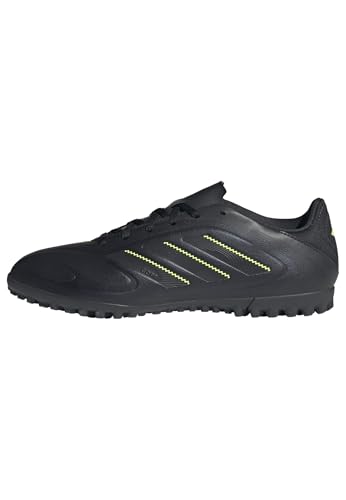 adidas Copa Pure III Club Turf Football Boots, Botas de fútbol Unisex Adulto, Core Black/DGH Solid Grey/Lucid Lemon, 42 EU