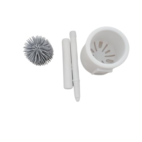 Image of Ring King Toilet Ring Remover Silicone Toilet Brush and Holder Set| This Bathroom Accessory Brush and Holder Easily Scrub Grime, Mineral deposits, and Hardwater Rings from Toilet Bowls.