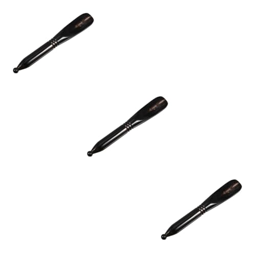 Healvian 3 Piezas raspando palo protectores de dedos de algodón palo de masaje de acupuntura guasha rodillo de masaje bocinas herramienta de masaje varilla de raspado cuernos Black