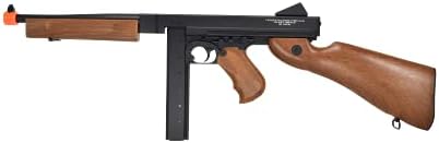 Soft Air Thompson M1A1 Electric Powered Airsoft Gun with Adjustable Hop-Up, 320-365 FPS, Black/Wood, (43900)