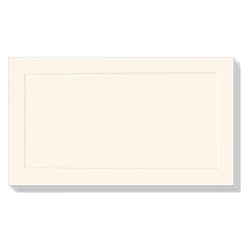 Cream Dignity Embossed 38lb Cover Stock Folded Place Cards, Micro-Perforated, 2\" x 3 1/2\", 100/pack, Laser and Inkjet Compatible