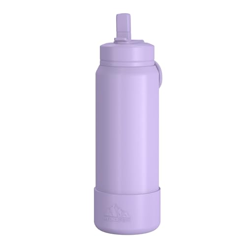 Hydrapeak 26oz Sport Insulated Water Bottle with Straw or Chug Lid, Leak & Spill Proof, Keeps Drinks Cold for 24 Hours, Hot for 12 Hours, Premium Stainless Steel Water Bottles (26oz, Dlavender)