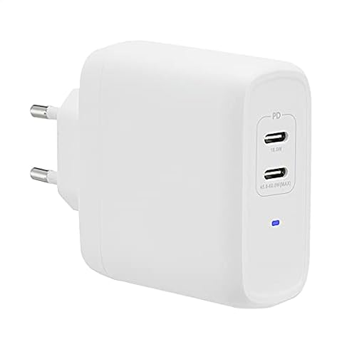 Cargador Amazon Basics USB-C de 2 puertos, 68W, GaN, blanco Cover