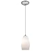 Champagne - E26 LED Cord Pendant - Brushed Steel Finish - Opal Glass Shade