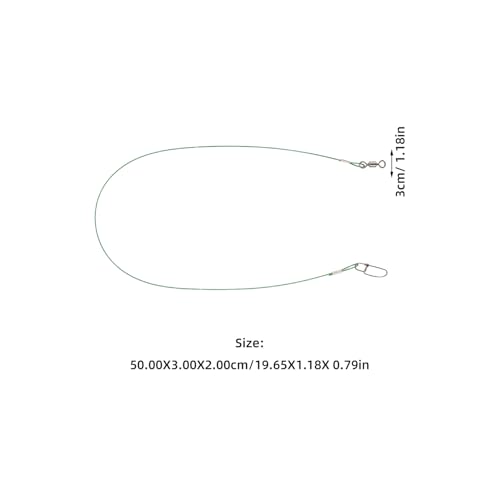 KALLORY 10pcs Steel Wire Fishing Leaders 150lb Verde 50cm miniatura 2