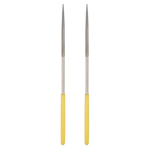 sourcing map Diamond Needle Files, 3mm x 140mm Round Type File Handles Hand Tool for Metal Wood Stone Marble 2pcs