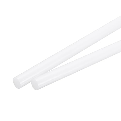 Image of MECCANIXITY ABS Plastic Rod Round Solid Bar 15mm x 400mm White for DIY Model Material, Architectural Model Making, DIY Sand Table, Pack of 2 Pcs