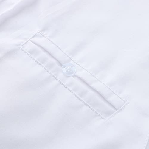 Camisa masculina de manga comprida com gola de abertura de cama, cor sólida, botões soltos, camisas