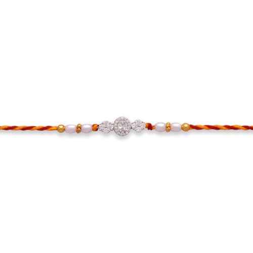Image of 925 Silver Rakhi for Brother | Elegant Chandi Rakhi for Raksha Bandhan | Premium Traditional Rakhi Gift for Bhai, Boys & Kids | Comfortable Bracelet Style RakhiARH000123