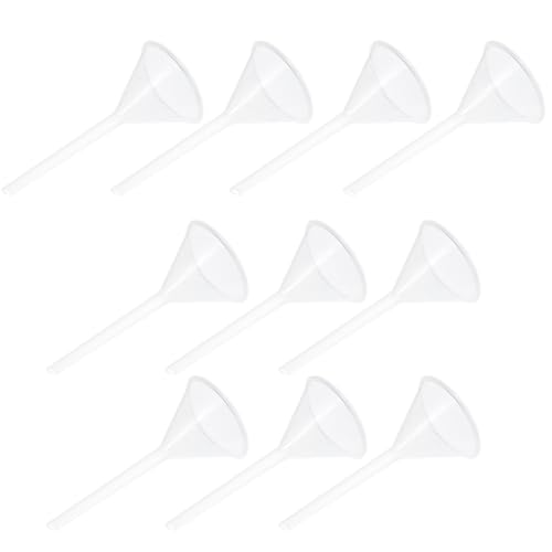 Unomor 12pcs 75mm Laboratory Plastic Funnels Set Scientific Plastic Filling Funnels Made of Pp Triangle Filter for Lab and Industrial Use