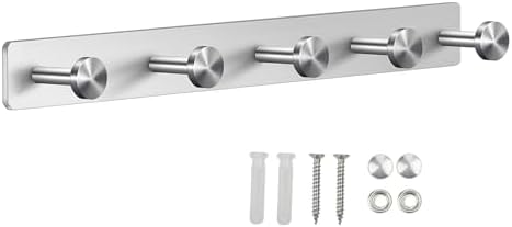 Dripex Kleiderhaken Wand Mit 8 Haken Edelstahl - Garderobe Für Flur Und Bad