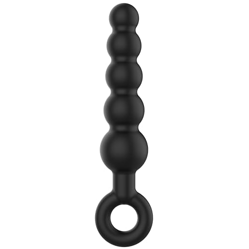 8 inch Silicone Anal Beads Butt Plug with Pull Ring,Long Anal Dildo with 5 Gradual Knots,Female G-spot Anal Stimulator & Male Prostate Massager,Big Anal Trainer Stretcher & Anus Dilator Adult Sex Toys