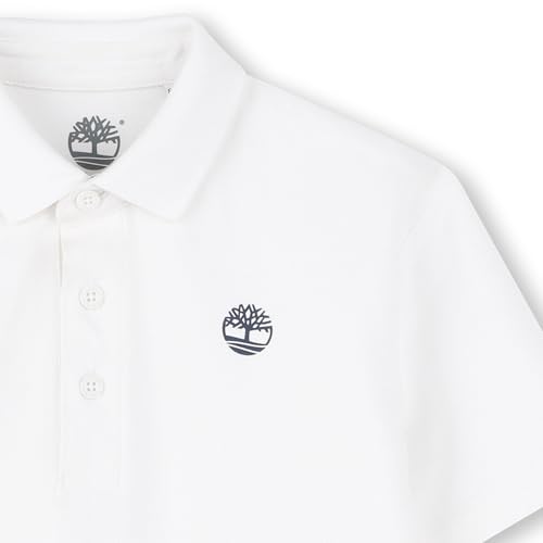 Image of Timberland Boys School Uniform Short Sleeve Pique Cotton Knit Polo Shirt, Kids Button Closure Premium Breathable Polo