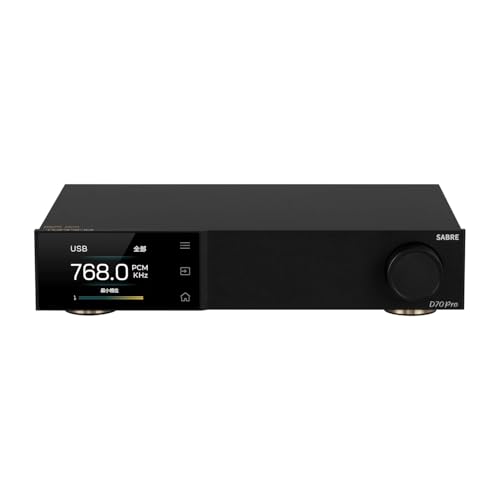 Auinshifiman Topping D70 Pro OCTO Fully Balanced DAC 8X-CS43198 Chip XMOS XU316 DSD512 768kHz Bluetooth5.1 LDAC Aurora UI/FFT/VU USB/AES/BT/Optical/Coaxial Input DA Converters Audio Decoder (Black)