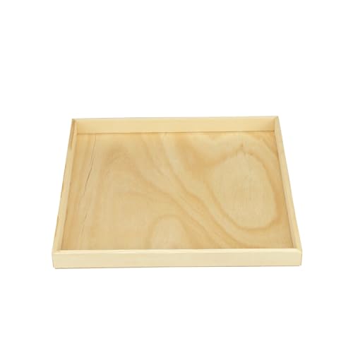 Eco Leaf Products 18"×18" Solid Wooden Large Square Serving Tray Set of 2 – White Birch Base, Durable Pine Wood Frame, Reusable & Biodegradable – Perfect for Weddings, Parties, Picnics & Daily Use
