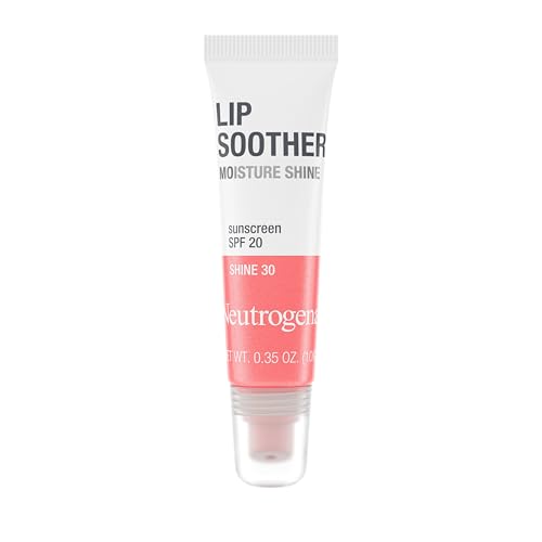 Neutrogena MoistureShine Lip Soother Gloss with SPF 20 Sun Protection High Gloss Tinted Lip Moisturizer with Hydrating Glycerin & Soothing Cucumber for Dry Cracked Lips Shine 30 .35 oz