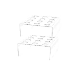 Marketing Holders 2 Pack Mini Ice Cream Waffle Cone Holder 12 Slot Retail Countertop Stand for Ice Cream Socials Events and Parties Clear Acrylic Riser with 1' Holes
