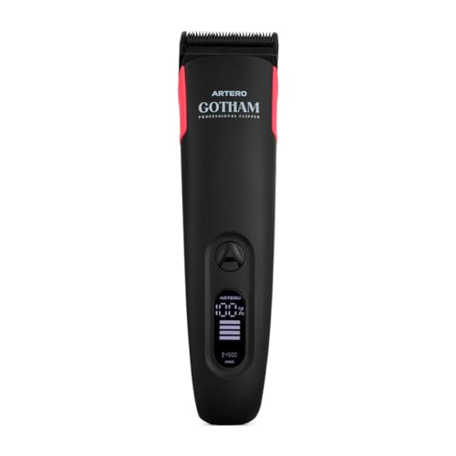 Artero Gotham. Máquina profesional de corte inalámbrica. 4 horas de bateria. USB-C. Incluye 8 recalces, aceite y cepillo de limpieza. 2 velocidades y cuchilla ajustable 5 en 1. (Negro)