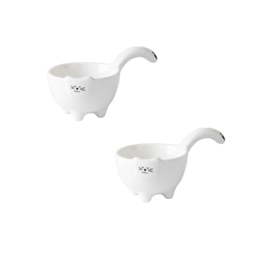 Cartoon Ceramic Small Plates Household Dip Seasoning Cute Animal-Shaped Sauce Special Ice Cream Bowls (Cat tail)