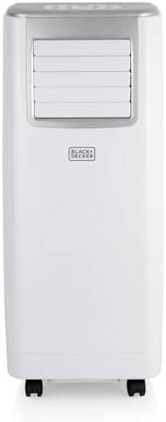 BLACK+DECKER BXAC40006GB 9000 BTU Portable 3-in-1 Air Conditioner, Dehumidifier, Cooling Fan, LED Display, 2 Fan Speed, 24 Hour Timer, Remote Control, White