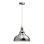 LEDSone Vintage Curvy Dome Pendant Light 95cm Adjustable Hanging Ceiling Fixture Metal Orange for Homes, Restaurants, Cafes, Bars, Offices and Stylish Spaces