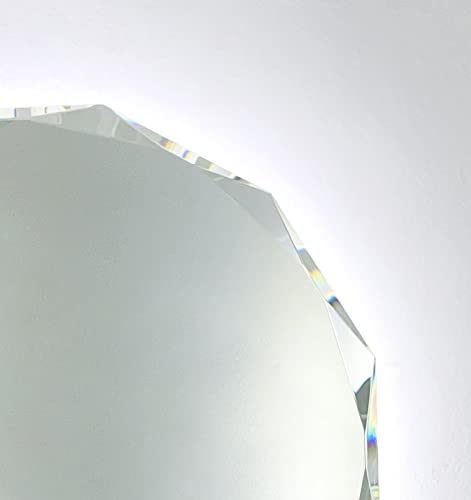 Snugace Single Beveled Edge Circle Mirror Frameless Wall Mount Bathroom Vanity Mirror, 24”, Silver #TOP3