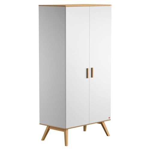 Calicosy Armoire 2 Portes - Style Contemporain- pour Chambre- L100 cm x l58 cm x H207,5cm