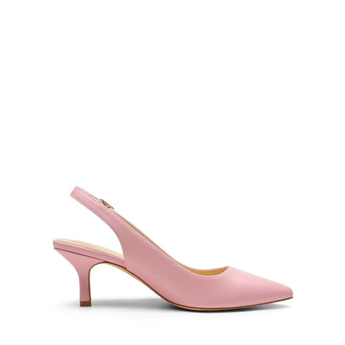 DREAM PAIRS Women's Kitten Slingback Heels Pumps,Pink-Pu,11 - image 4