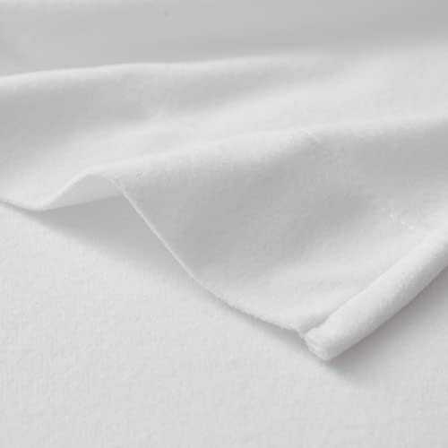 Flannel Sheets Warm and Cozy Deep Pocket Breathable All Season Bedding Set with Fitted, Flat and Pillowcases, King, White, Case Pack (Pack of 6)