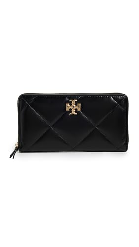 Tory Burch Women's Kira Diamond Quilt Zip Continental Wallet, Black, One Size