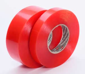 Cinta súper transparente de doble cara fina de grado industrial para aplicaciones críticas de unión acrílica y otras aplicaciones, 0.009 in de