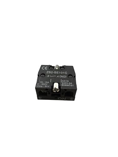 Image of AES XAC Series Push Button Switch Contact Block - ZB2-BE101C (NO) | 10A 600V Auxiliary Contact Block for Industrial Machines, Automation & Control Panels | Screw Clamp Terminal | Pack of 1
