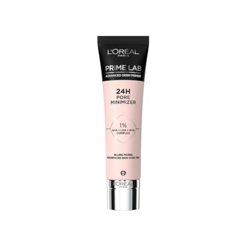 LOréal Paris Pore Minimiser Primer Advanced Derm Primer Blurs Pores For Upto 24H Resurfaces SkinHelps Rebalance Skin Matte Finish 24H Wear Prime Lab 30ml