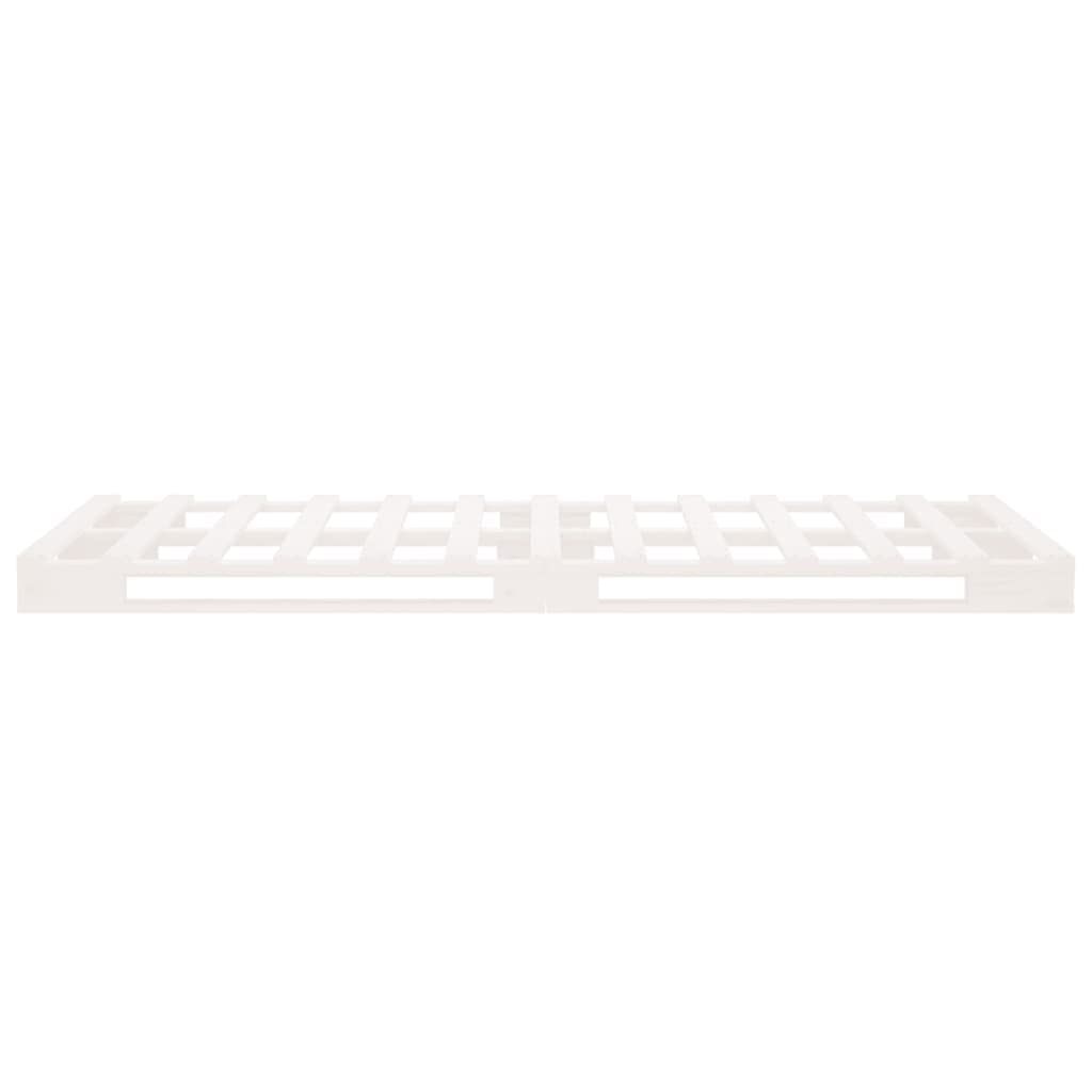 90x200 cm White Solid Pine Wood Pallet Bed Frame with Slats | Low-profile platform design fits standard single mattresses, ideal for kids, teens, or guest bedrooms.