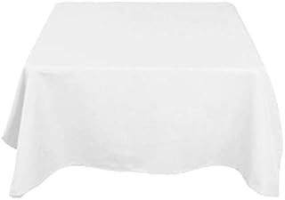 Sterling Mill Seamless Finish Polyester Square Tablecloth Table Cover Cloth for Dining Banquet Christmas Party Parties Wedding Birthday Buffet Trade Shows Restaurant (White, 90" x 90" Square)