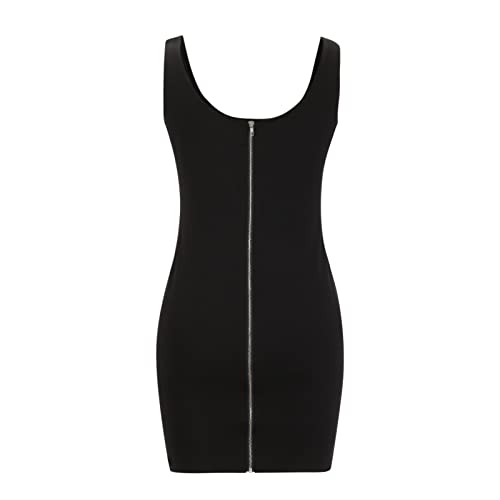 Women's Sexy Bodycon Party Dress Zip Front Club Mini Dresses Sleeveless Fitted Casual Tank Dress Summer Party Dresses Medium #TOP3