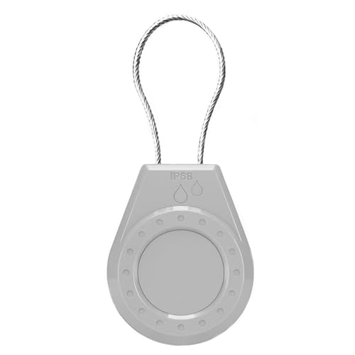 Image of Air Tagholder Keychain Case with Steel Wire Cable & Hex Lock, Waterproof Anti-Lost Shockproof Cover Compatible with Apple Air Tag for Luggage, Backpack, Keys (Gray)