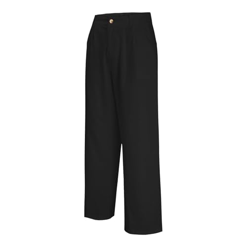 Mens Pleated Work Dress Pants Regular Fit Belt Waist Business Suit Pant Cotton Linen Wide Leg Office Lounge Trousers4