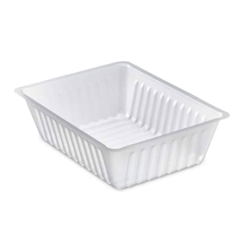 250 Barquettes Charcutières 500cc - 14,3x11,1x4,9 cm - Plastique Transparent Alimentaire - Idéales pour Frites, Viandes et Aliments Frais - Emballage Pro...