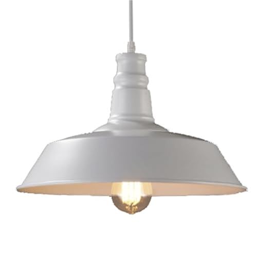 Luz colgante industrial nórdica E27 blanca para decoración de restaurantes y cafeterías
