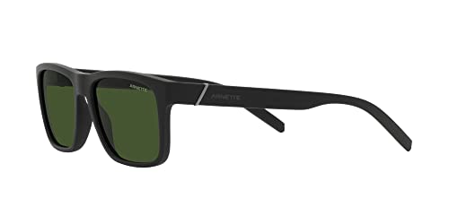 ARNETTE Man Sunglasses Matte Black Frame, Dark Green Lenses, 55MM3