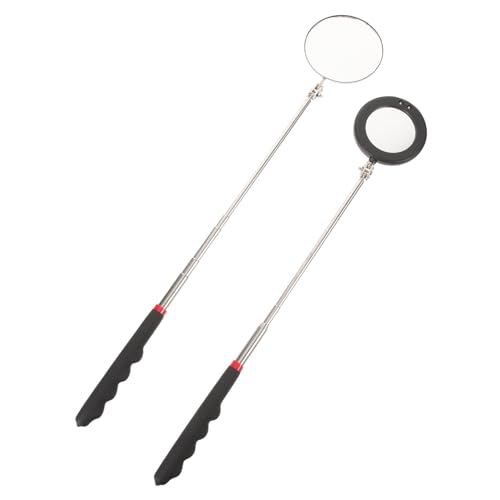 NAMOARLY 2pcs Telescope Mirror Extendable Mirror Telescoping Lighted Inspection Mirror LED Flexible Inspection Mirror Telescoping Inspection Mirror Inspection Mirror with Light Car Plastic