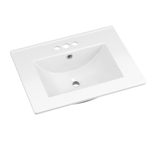 ROOMTEC 24"x18¼" Bathroom Vanity Sink Top Three Holes,