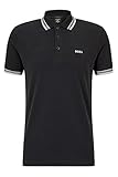 Ionic+ Active Stretch BOSS Paddy Curved, Camisa de Polo Herren, NEW - Black001, XL