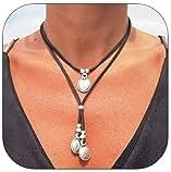 Roe Dolph Boho Choker Necklaces for Women Country Concert Outfits Accessories Brown Suede Choker Necklace Trendy Layered Leather Cord Necklace Western Turquoise Necklace Boho Western Jewelry Outfits
