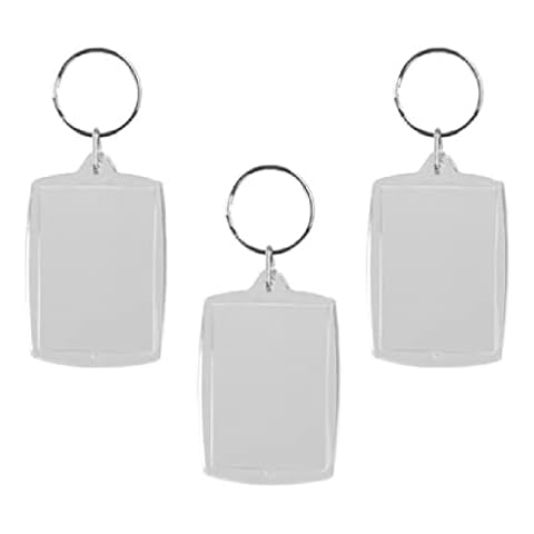 Acrylic Photo Holder Keyring 35mm x 45mm Passport Photo Size Double Sided Blank Insert Picture Key Ring Family Photos (3) Cover