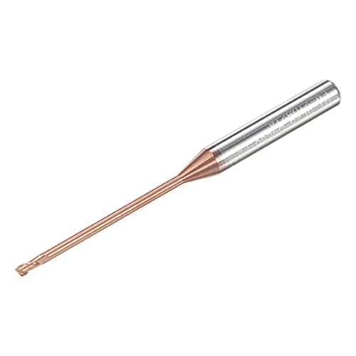 Image of uxcell Square Nose End Mill, 1.5mm Solid Carbide AlTiSin Coated Long Reach CNC Router Bits 2 Flutes Milling Cutter with Extended Neck, 25mm Cutting Length 4mm Shank