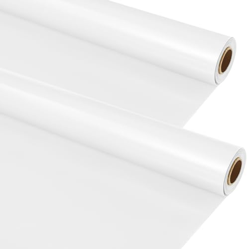 Image of 2 Roll White Bulletin Board Paper 12 x 4 ft Large Fabric Classroom Decor | 4x12 ft Fadeless Display Background, Durable for DIY Crafts Classroom Bulletin Boards, Back to School Decorating Projects