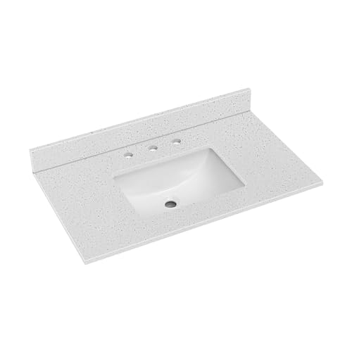 Eqloo 36 Inch W X 22 Inch D Quartz Bathroom Vanity Top thumb #1